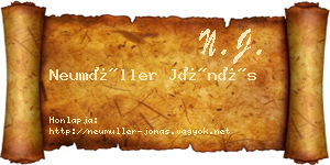 Neumüller Jónás névjegykártya